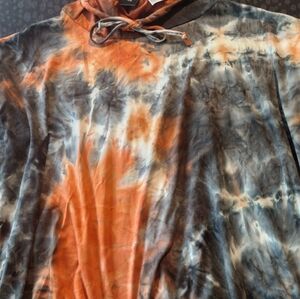 Tie-Dye Hoodie in Orange and Black
